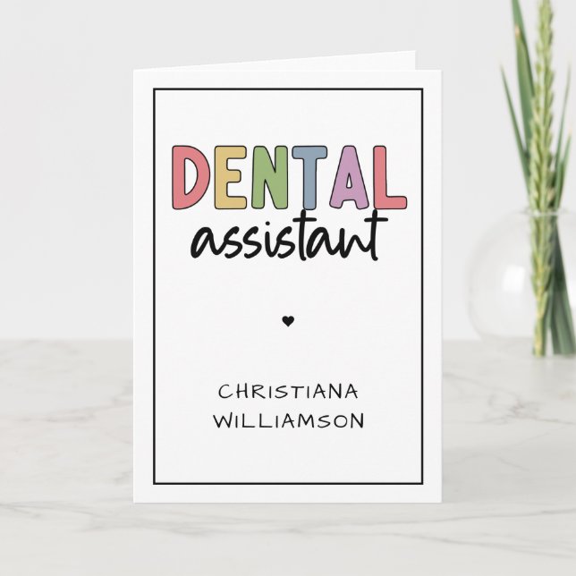 Anpassat namn Dental Assistant Gift Kort (Framsida)