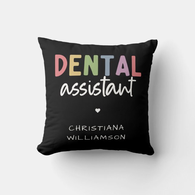 Anpassat namn Dental Assistant Gift Kudde (Framsida)