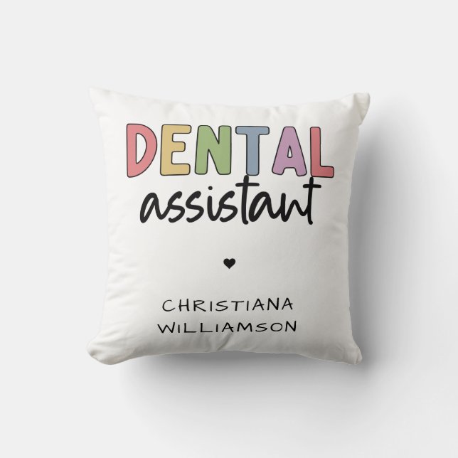 Anpassat namn Dental Assistant Gift Kudde (Framsida)