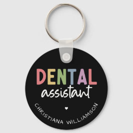 Anpassat namn Dental Assistant Gift Nyckelring