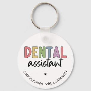 Anpassat namn Dental Assistant Gift Nyckelring