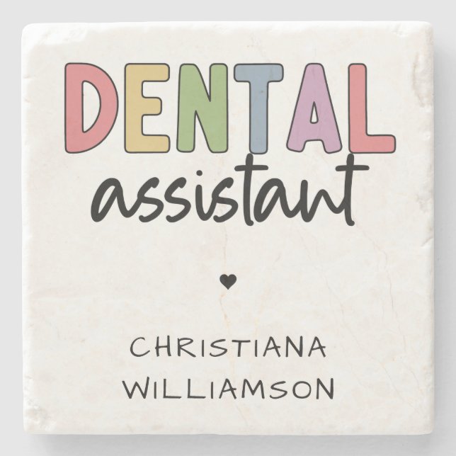 Anpassat namn Dental Assistant Gift Stenunderlägg (Framsidan)