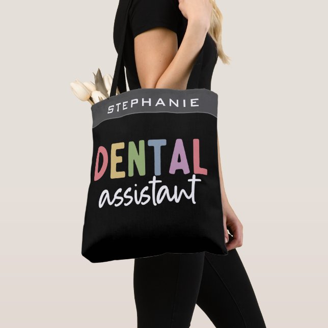 Anpassat namn Dental Assistant Gift Tygkasse (Närbild)