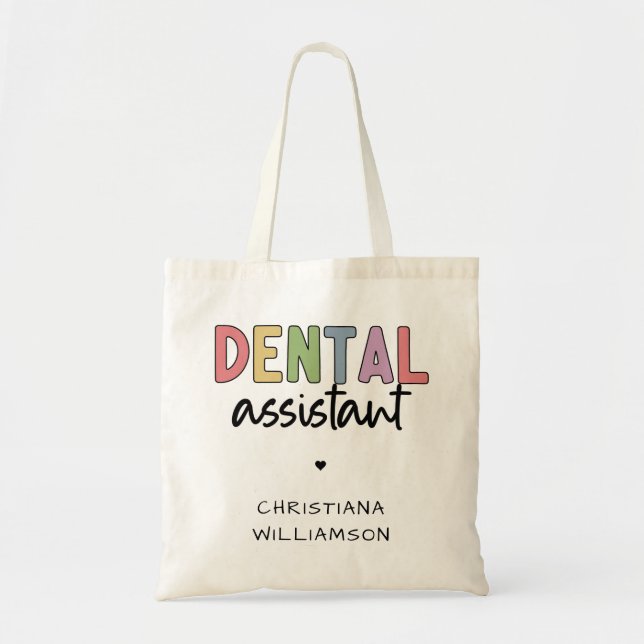 Anpassat namn Dental Assistant Gift Tygkasse (Framsidan)