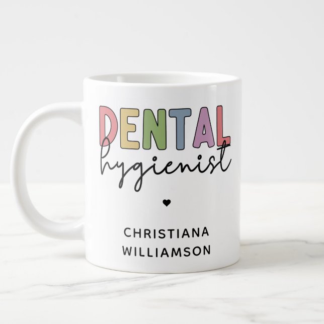 Anpassat namn Dental Hygienist RDH-gåvor Jumbo Mugg (Vänster)