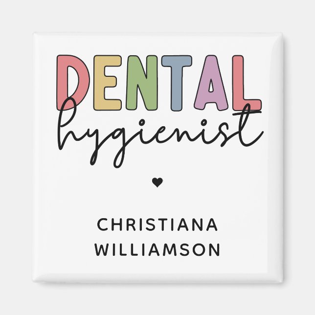 Anpassat namn Dental Hygienist RDH-gåvor Magnet (Framsidan)