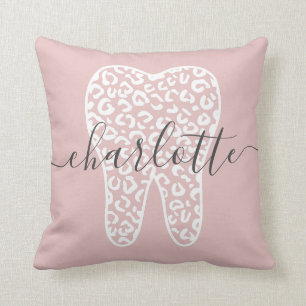 Anpassat namn Dental Leopard Print Tooth Gift Kudde