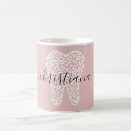 Anpassat namn Dental Leopard Skriv ut tand Kaffemugg