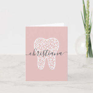 Anpassat namn Dental Leopard Skriv ut tand Kort