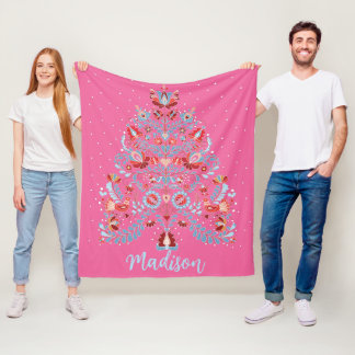 Anpassat namn Detaljerat ungerskt julklapp Fleecefilt