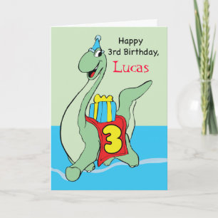 Anpassat namn Dinosaur, 3:e födelsedagen, Lucas Kort