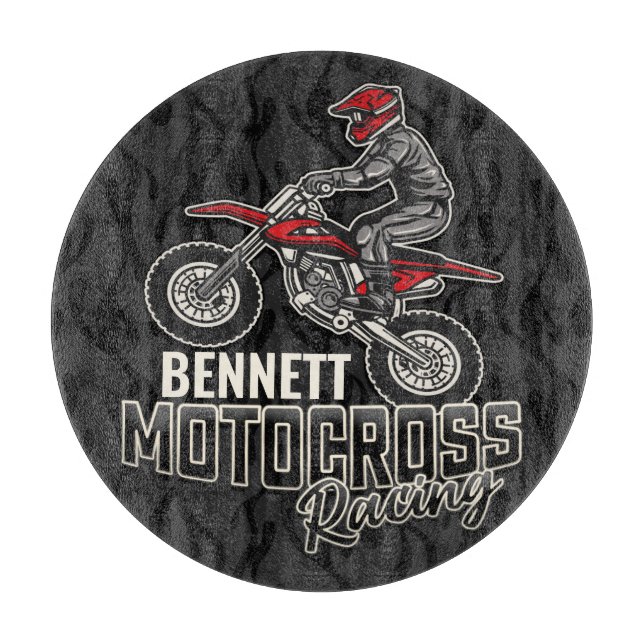 Anpassat namn Dirt Bike Rider Motocross-Tävla (Framsidan)