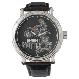 Anpassat namn Dirt Bike Rider Motocross-Tävla Armbandsur