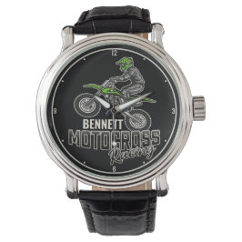 Anpassat namn Dirt Bike Rider Motocross-Tävla Armbandsur