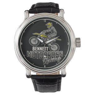 Anpassat namn Dirt Bike Rider Motocross-Tävla Armbandsur