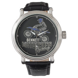 Anpassat namn Dirt Bike Rider Motocross-Tävla Armbandsur