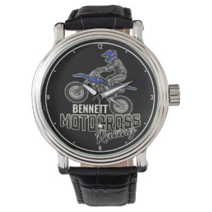 Anpassat namn Dirt Bike Rider Motocross-Tävla Armbandsur