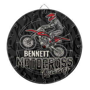 Anpassat namn Dirt Bike Rider Motocross-Tävla Darttavla