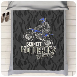 Anpassat namn Dirt Bike Rider Motocross-Tävla Fleecefilt