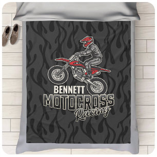 Anpassat namn Dirt Bike Rider Motocross-Tävla Fleecefilt