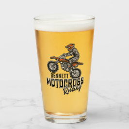 Anpassat namn Dirt Bike Rider Motocross-Tävla Glas