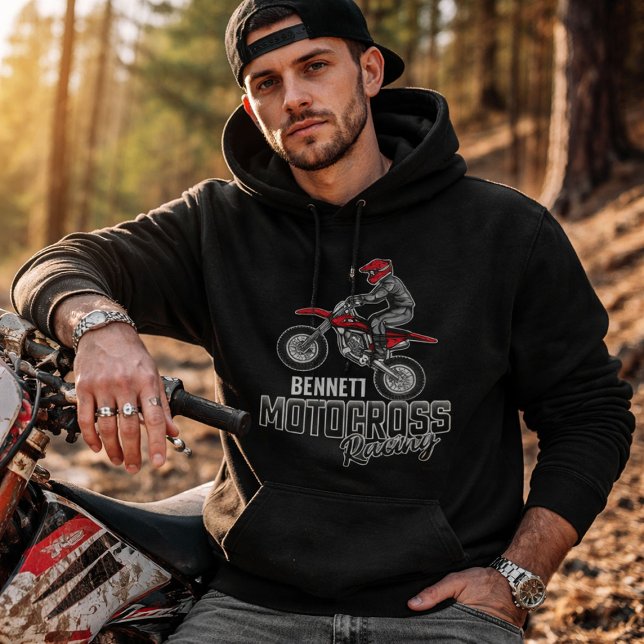 Anpassat namn Dirt Bike Rider Motocross-Tävla Hoodie (Skapare uppladdad)