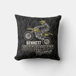 Anpassat namn Dirt Bike Rider Motocross-Tävla Kudde