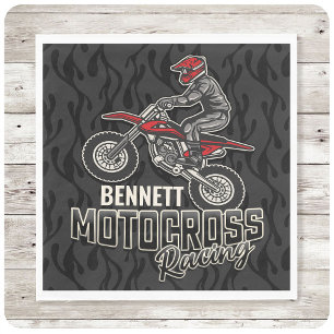 Anpassat namn Dirt Bike Rider Motocross-Tävla Pappersservett