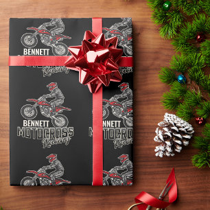 Anpassat namn Dirt Bike Rider Motocross-Tävla Presentpapper