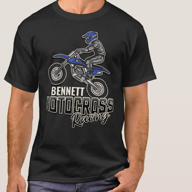 Anpassat namn Dirt Bike Rider Motocross-Tävla T Shirt (Skapare uppladdad)