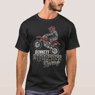 Anpassat namn Dirt Bike Rider Motocross-Tävla T Shirt