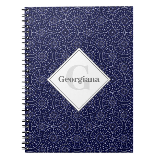 Anpassat namn Ditsy Winter Snö Änglar Snögubbar Fl Anteckningsbok (Framsidan)