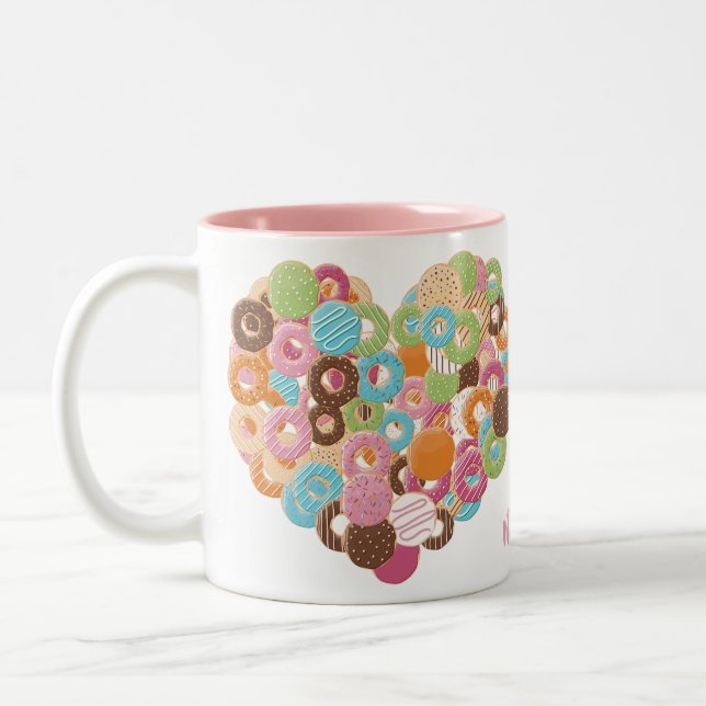 Anpassat namn Donut Älskare mugg (Vänster)