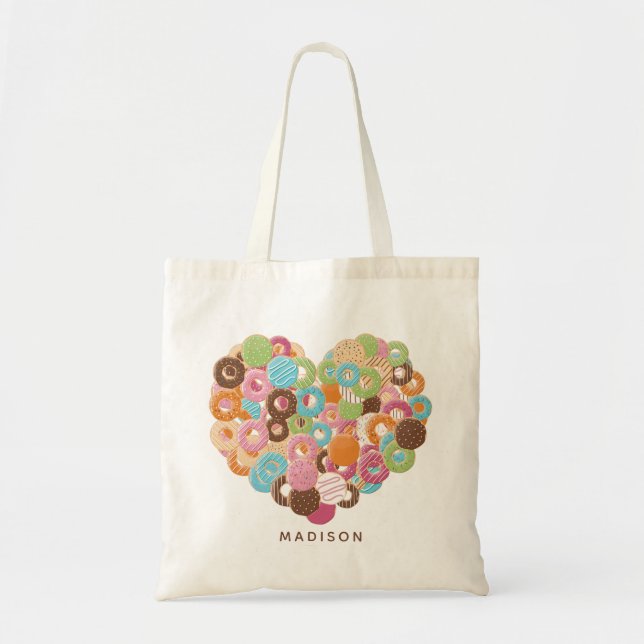 Anpassat namn Donut Älskare tote bags Tygkasse (Framsidan)
