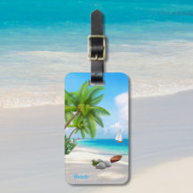 Anpassat namn/Dubbla-sidigt Tropical Sandy Beach