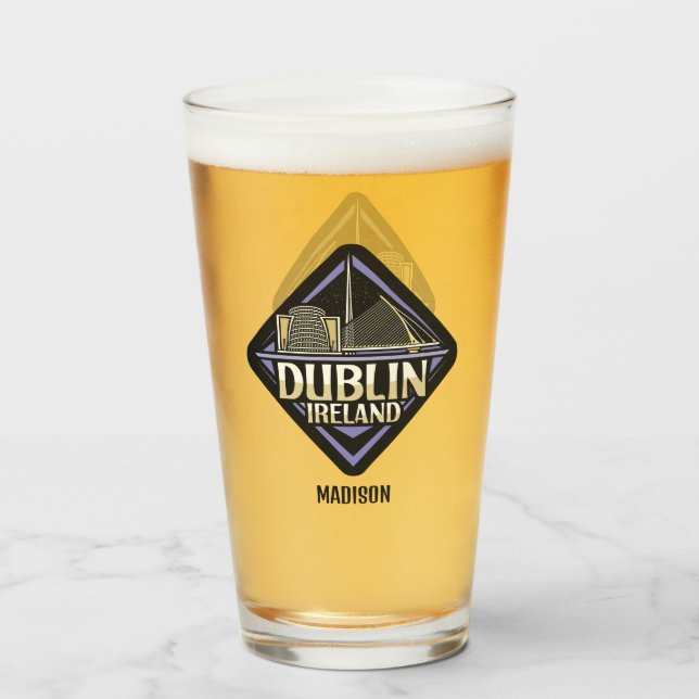Anpassat namn Dublin Irland Glaskopp (Baksida fylld)