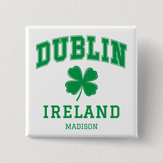 Anpassat namn Dublin Irland Knapp (Framsida)