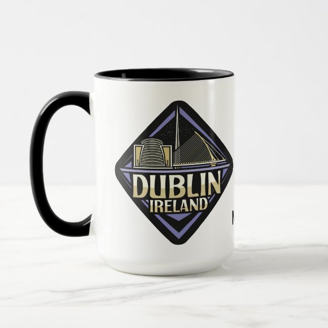 Anpassat namn Dublin Irland Mugg (Vänster)