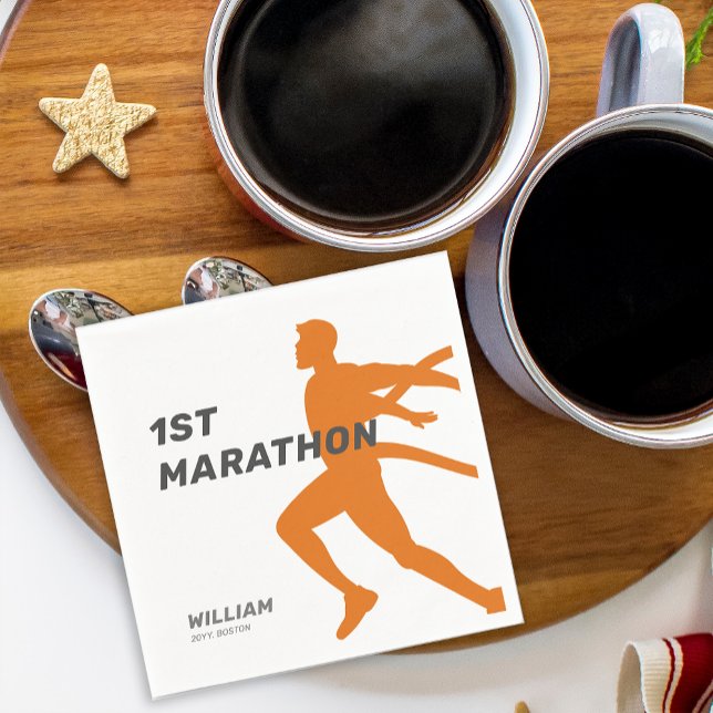 Anpassat namn efter Marathon Firande Party Pappersservett (Custom Name Post Marathon Celebration Party Napkins)