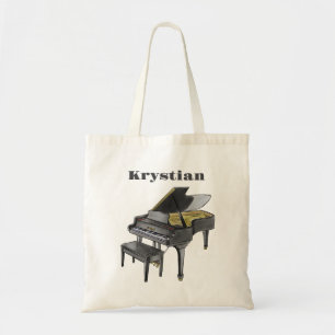 Anpassat Namn Elegant Akvarellflygel Pianolektion Tygkasse