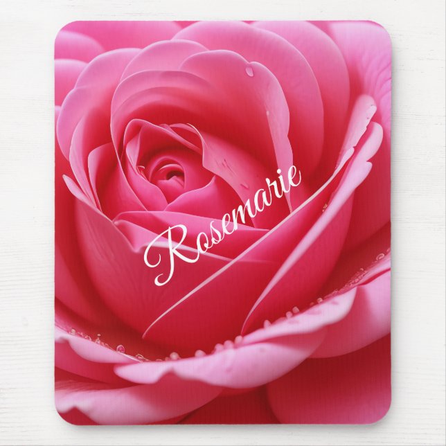 Anpassat Namn Elegant Rosblomma  Musmatta (Framsidan)
