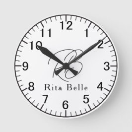 Anpassat namn Elegant rund väggklocka dekoration