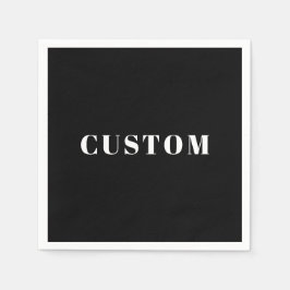 Anpassat namn eller annan snyggt | Svartvitt Pappersservett