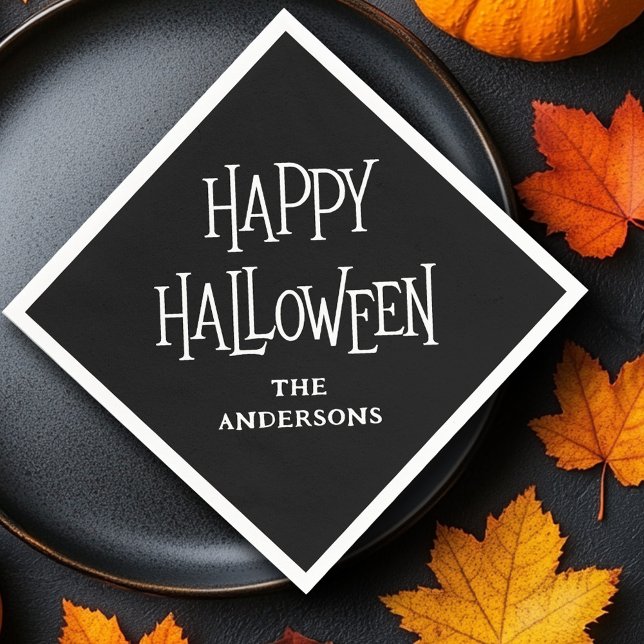 Anpassat namn eller happy halloween-text pappersservett (Happy Halloween custom name or text Napkins)