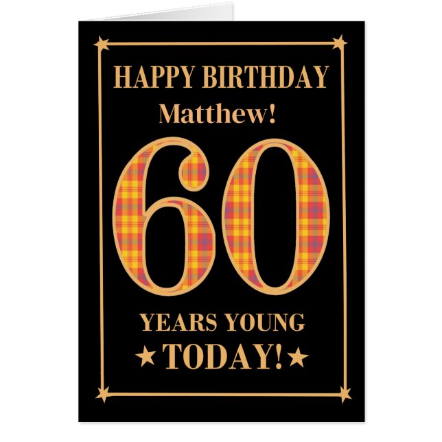 Anpassat namn eller relation 60:e födelsedagarkort hälsningskort (Framsidan)