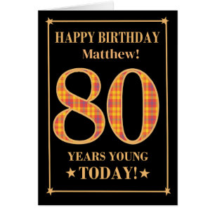 Anpassat namn eller relation 80:e födelsedagskort  hälsningskort