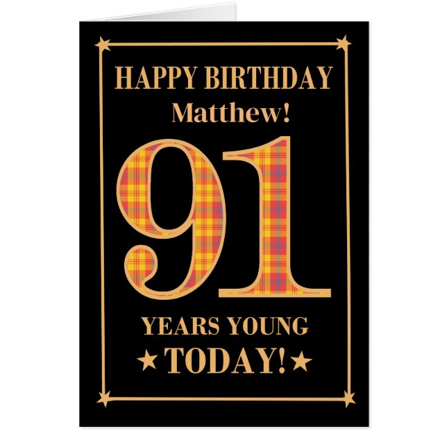 Anpassat namn eller relation 91:a födelsedagskorte hälsningskort (Framsidan)