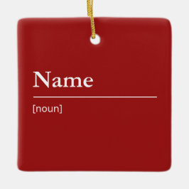 Anpassat namn eller röd jul för Ord-ordlistan Julgransprydnad Keramik