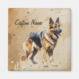 Anpassat namn eller text tyskt schäferhund husdjur magnet