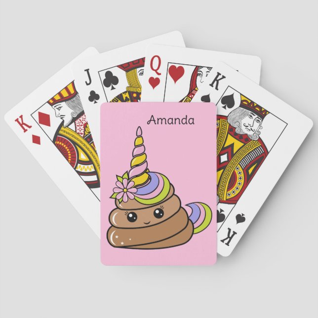 Anpassat Namn Enhörningsbajs Casinokort (Baksidan)